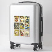 ヴィンテージの変造美術ドラゴンの魔女の童話アート シール (スーツケース)