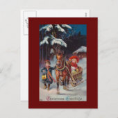 ヴィンテージの多彩なクリスマスの郵便はがき シーズンポストカード (正面/裏面)