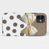 ヴィンテージの大きいブラウンの水玉模様 Case-Mate iPhoneケース (裏面(横))