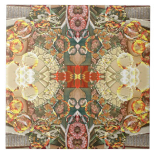 ヴィンテージの大きい(6" X 6")陶磁器の写真のタイル タイル