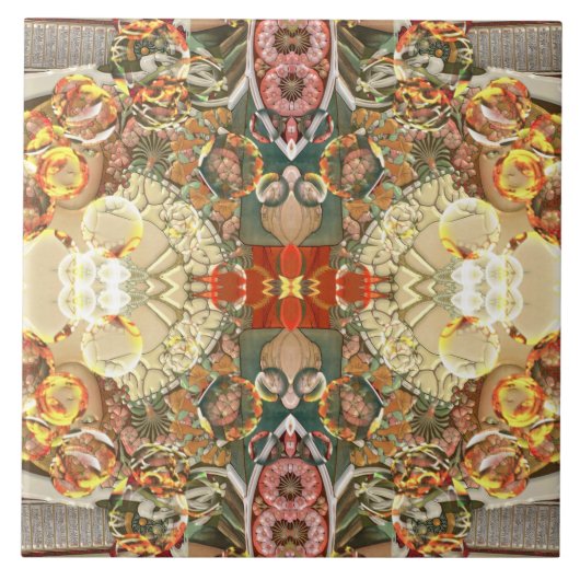 ヴィンテージの大きい(6" X 6")陶磁器の写真のタイル タイル (正面)