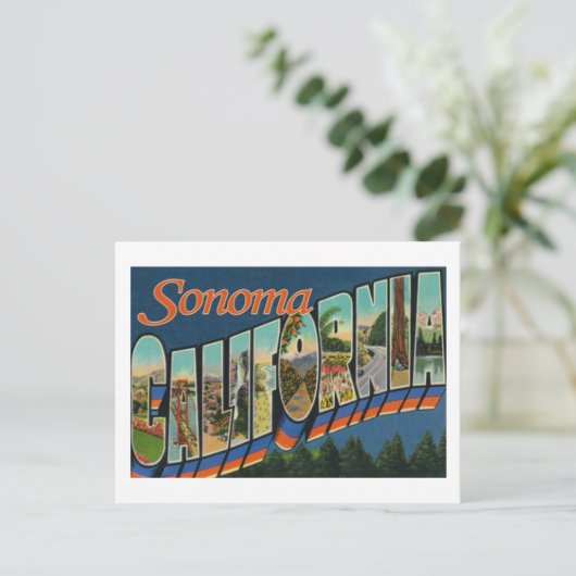 ヴィンテージの大きな手紙ソノマカリフォルニアポストカード ポストカード (スタンド正面)