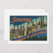 ヴィンテージの大きな手紙ソノマカリフォルニアポストカード ポストカード (正面/裏面)