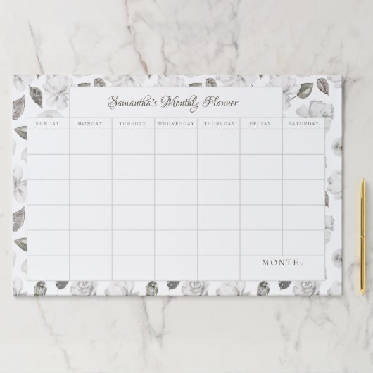 ヴィンテージの大切なフローラの毎月のプランナーカレンダー ペーパーパッド (インサイチュ)