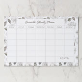 ヴィンテージの大切なフローラの毎月のプランナーカレンダー ペーパーパッド (正面)