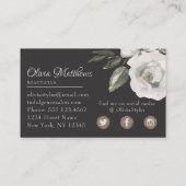 ヴィンテージの大切な白いフローラソーシャルメディア 名刺 (裏面)