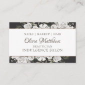 ヴィンテージの大切な白いフローラソーシャルメディア 名刺 (正面)