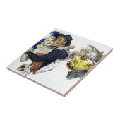 ヴィンテージの大広間の女の子のカウボーイのバーのダンスのおもしろいポスター タイル (側面)