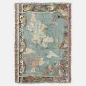 ヴィンテージの大英帝国の世界地図(1886年) スローブランケット (正面縦)