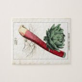 ヴィンテージの大黄の植物のプリント ジグソーパズル (横)