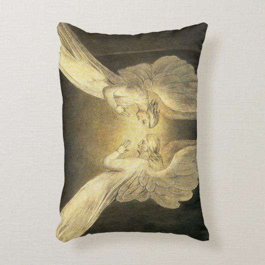 ヴィンテージの天使がイエス・キリストの上を舞う アクセントクッション (正面(垂直))