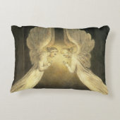 ヴィンテージの天使がイエス・キリストの上を舞う アクセントクッション (裏面)