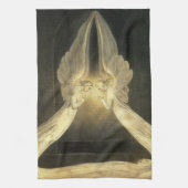 ヴィンテージの天使がイエス・キリストの上を舞う キッチンタオル (縦)