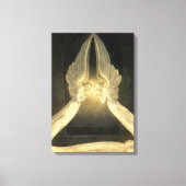 ヴィンテージの天使がイエス・キリストの上を舞う キャンバスプリント (正面)