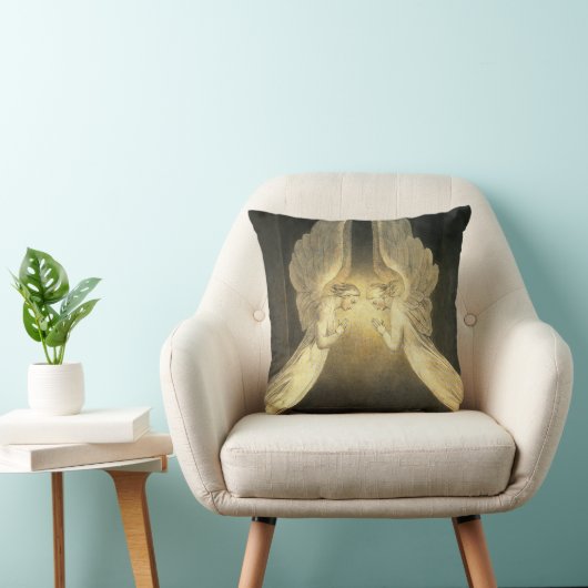 ヴィンテージの天使がイエス・キリストの上を舞う クッション (椅子)