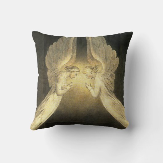 ヴィンテージの天使がイエス・キリストの上を舞う クッション (裏面)