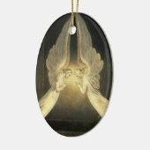 ヴィンテージの天使がイエス・キリストの上を舞う セラミックオーナメント (左)