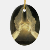 ヴィンテージの天使がイエス・キリストの上を舞う セラミックオーナメント (正面)