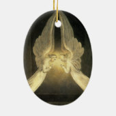 ヴィンテージの天使がイエス・キリストの上を舞う セラミックオーナメント (裏面)
