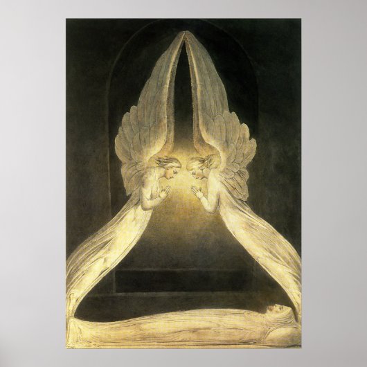 ヴィンテージの天使がイエス・キリストの上を舞う ポスター (正面)