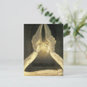 ヴィンテージの天使がイエス・キリストの上を舞う ポストカード (スタンド正面)