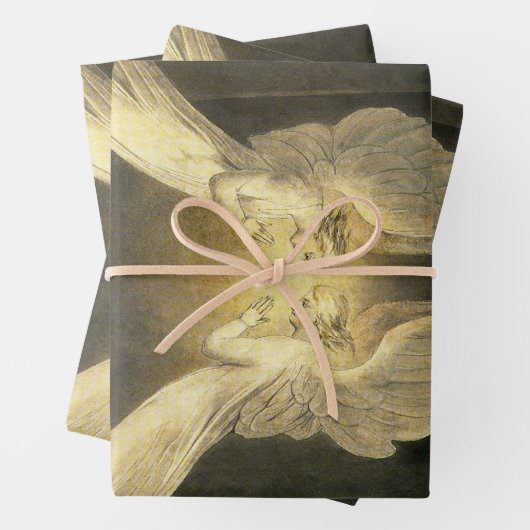 ヴィンテージの天使がイエス・キリストの上を舞う ラッピングペーパーシート (インサイチュ)