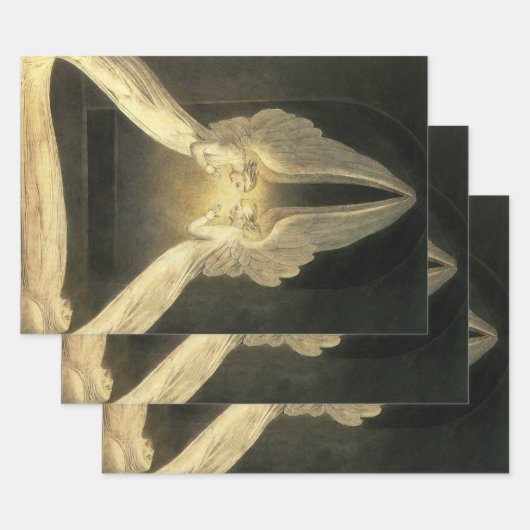 ヴィンテージの天使がイエス・キリストの上を舞う ラッピングペーパーシート (セット)