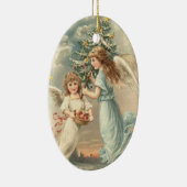 ヴィンテージの天使のクリスマスのオーナメント セラミックオーナメント (右)