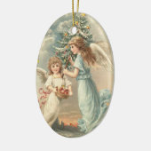 ヴィンテージの天使のクリスマスのオーナメント セラミックオーナメント (左)