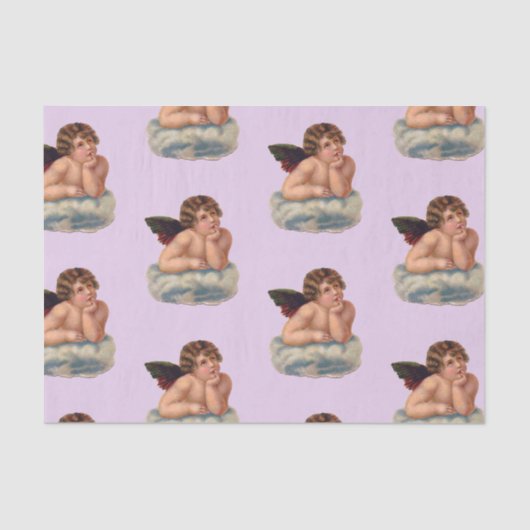 ヴィンテージの天使のティッシュペーパー 薄葉紙 (正面)