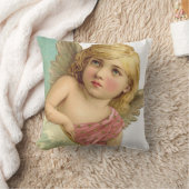 ヴィンテージの天使の女の子のアクセントの枕 クッション (ブランケット)