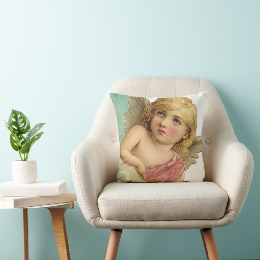 ヴィンテージの天使の女の子のアクセントの枕 クッション (椅子)