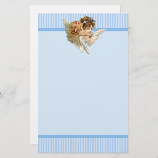 ヴィンテージの天使の最愛の人の文房具 便箋 (正面/裏面)