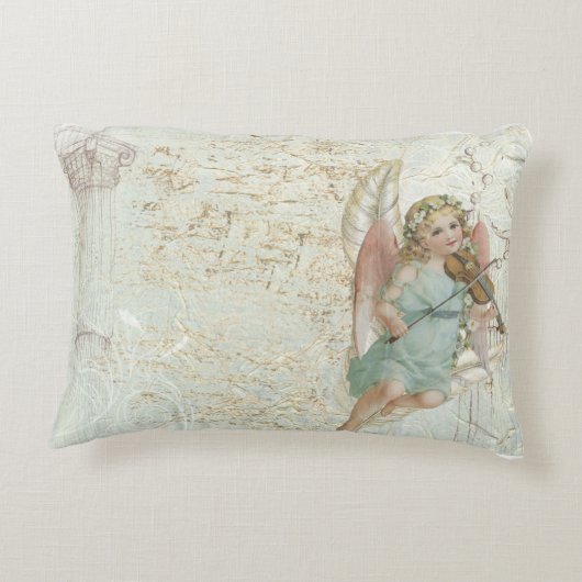 ヴィンテージの天使の素朴な長方形の装飾用クッション アクセントクッション (裏面)