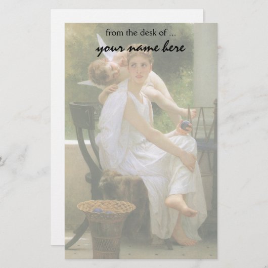 ヴィンテージの天使の芸術、Bouguereau著中断する仕事 便箋