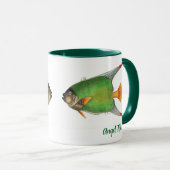 ヴィンテージの天使パーソナライズされた魚 マグカップ (正面右)