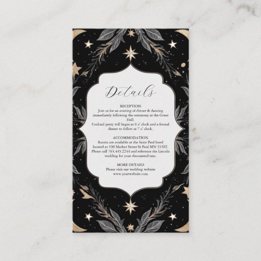 ヴィンテージの天月の星結婚星 エンクロージャーカード (正面)