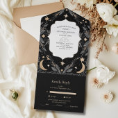 ヴィンテージの天月の星結婚星 オールインワン招待状