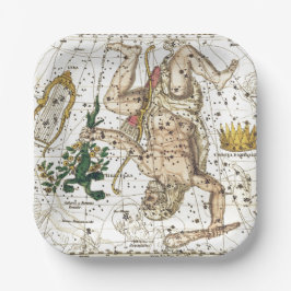 ヴィンテージの天球図の星座 ペーパープレート