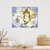 ヴィンテージの天球図の星座 ポスター (キッチン)