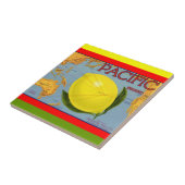 ヴィンテージの太平洋のフルーツの地図レモン木枠のラベルのタイル タイル (側面)