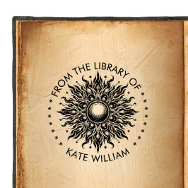 ヴィンテージの太陽 丸いスタンプ ライブラリーから セルフインキングスタンプ