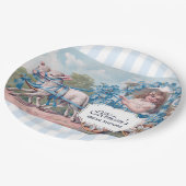 ヴィンテージの女の子と子羊 – ブライダル茶 ペーパープレート (アングル)