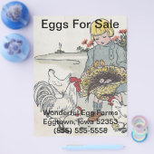 ヴィンテージの女の子と鶏、Eは卵 チラシ (シングル)