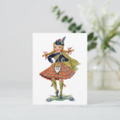 ヴィンテージの女の子のド伝統的レス ポストカード (スタンド正面)