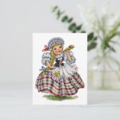 ヴィンテージの女の子のド伝統的レス ポストカード (スタンド正面)