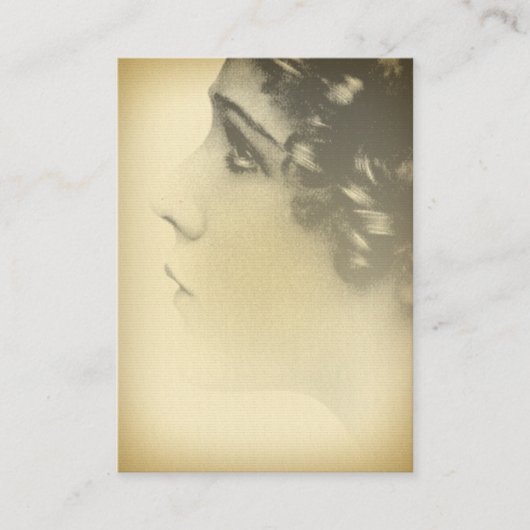 ヴィンテージの女の子のポートレートの小型郵便はがきの名刺 名刺 (正面)