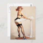 ヴィンテージの女の子の上のいけないフィットネスの教祖Pin ポストカード (正面/裏面)