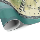 ヴィンテージの女の子の時計腕時計の包装紙 ラッピングペーパー (ロールコーナー)