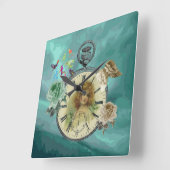 ヴィンテージの女の子の時計腕時計の正方形の柱時計 スクエア壁時計 (傾斜)